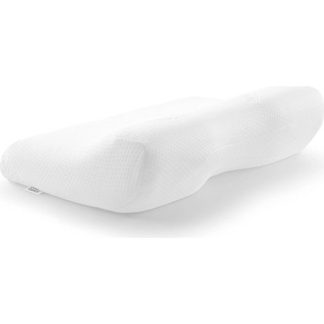 TEMPUR ErgoPlus MDV - Cuscino ergonomico in memory foam, per dormire sulla schiena e sul fianco, misura S (54 x 32 x 9,5/5 cm), colore: Bianco (1/5)