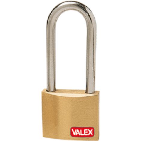 LUCCHETTO SERIE PESANTE OTTONE AD ARCO LUNGO 50mm + 3 CHIAVI VALEX