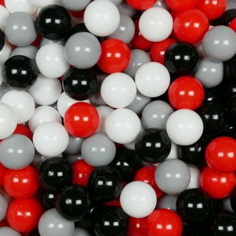 Balles De Piscine - 50 Pièces - Blanc Rouge Noir Gris - Pour Jeux Aquatiques Et Trampoline (1/3)