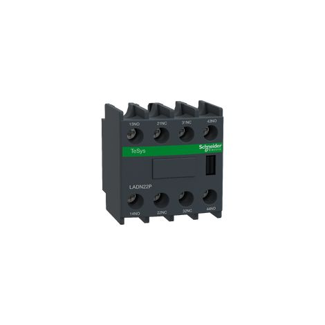 TeSys D - bloc de contacts auxiliaires - 2F+2O - bornes à vis-étriers  - LADN22P
