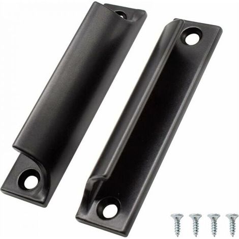 2 Pièces Poignée de Porte Coulissante, Aluminium Poignée Meuble, Poignee de Meuble Cuisine Noir, Disponible pour Portes de Balcon, Portes Coulissantes, Tiroirs (1/5)