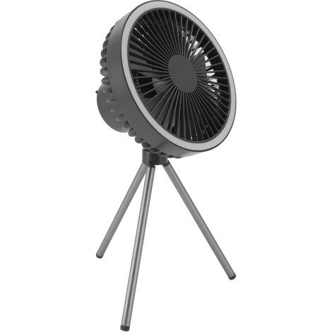 Ventilateur de Camping Portable 10000mAh avec Lumière, 3 Vitesses et Minuterie - Gris pour Extérieur (1/5)