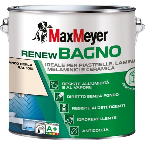 smalto all'acqua bagno max meyer "renew" bianco perla 2 lt (1/3)