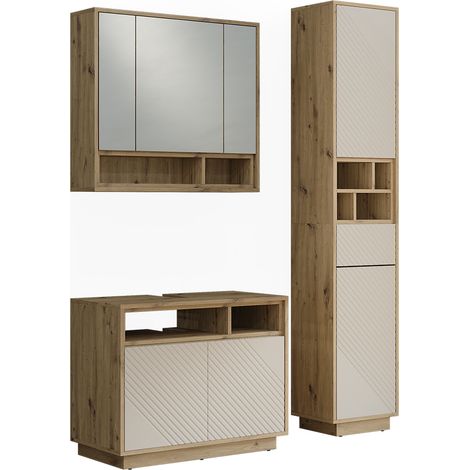 set mobili bagno Beatrice, Cachemire/Rovere artigianale,, Vicco