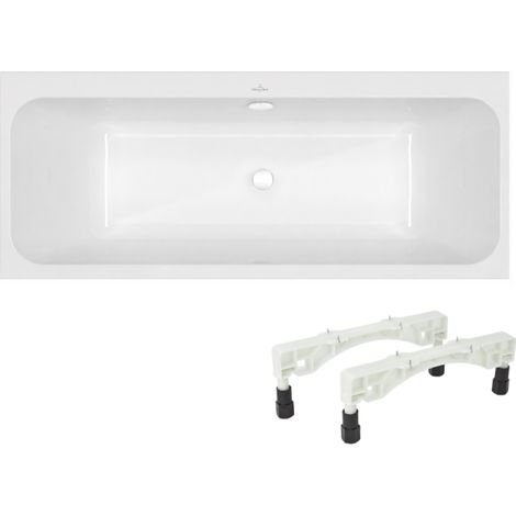 Baignoire droite 170 x 75 VILLEROY & BOCH Architectura + Pieds + Vidage de baignoire WIRQUIN blanc