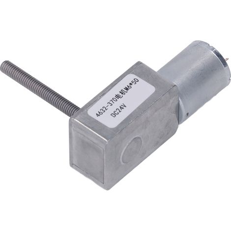 Moteur à engrenages DC 24V 10RPM, couple élevé, bobine en laiton, auto-bloquant à vis sans fin, sens CW/CCW, M6 (1/5)