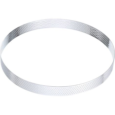 7.9" Stainless Steel Pie Rings Perforated Metal Baking Circle for Dessert Mousse Cake Round Non-Stick Ring for Cheese Food Making Tool (1/5)
