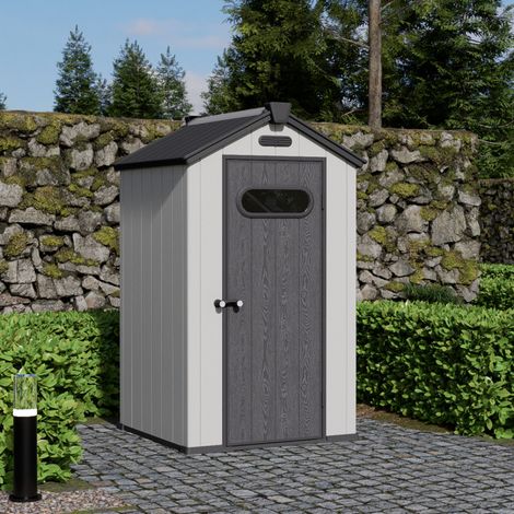 Abri de jardin résine 1,24m2 plancher gris Jobu Docker (1/5)