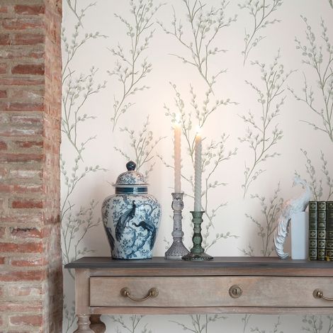 Papier peint intissé Branches Laura Ashley Pussy Willow Sage 1005 x 52cm Vert (1/5)
