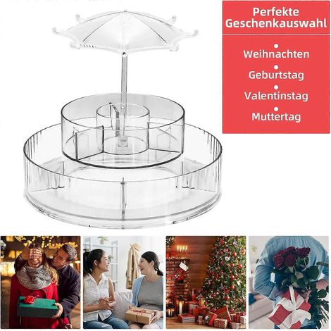 Organisateur de maquillage rotatif à 360°, rangement pour cosmétiques et parfums, organisateur de beauté pour la peau, organisateur de coiffeuse, boîte à cosmétiques pour coiffeuse (1/5)