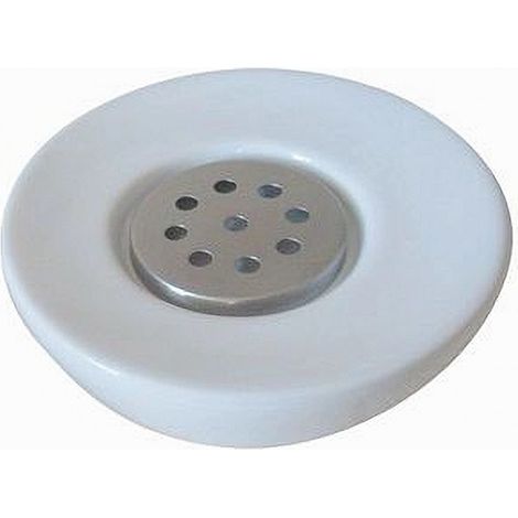 Trade Shop - Portasapone Saponetta Colore Bianco In Ceramica Accessori Arredo Per Bagno 59871 - (1/3)