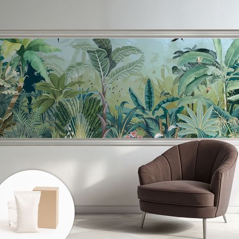 Papier peint intissé décoratif pour salon chambre et cuisine Facile à poser avec colle Nature tropicale 250x104 cm (1/5)