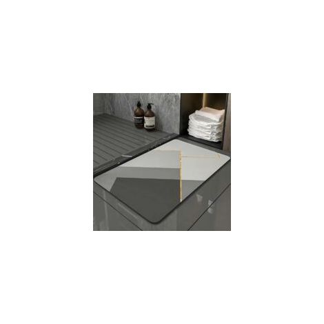 Tappetino da bagno antiscivolo Crezuo grigio 50x80 cm, assorbente, riempito di diatomite
