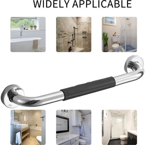 Barre d'appui de salle de bain, WC, douche, baignoire, support pour personne handicapée, barre d'équilibre en acier inoxydable, rail de sécurité antidérapant en caoutchouc (1/5)