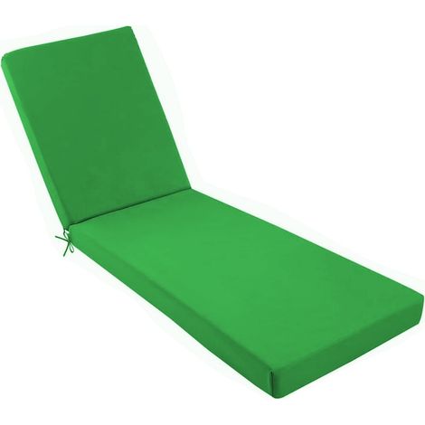 Matelas de bain de soleil 2 segments, 60 x 190 cm, imperméable, housse amovible, mousse de polyuréthane premium 4 cm, fixation élastique, coloris vert (1/5)