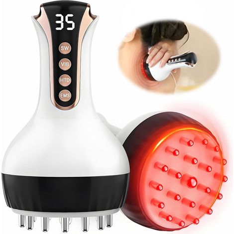 Massaggiatore per il drenaggio linfatico - Strumento per massaggi - Dispositivo per la modellatura del corpo - Fascia Blaster per la cellulite - con microcorrente, luce, calore e vibrazione (1/5)