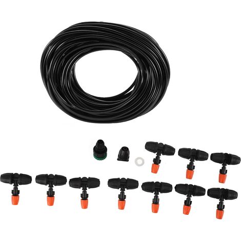 Kit d'irrigation goutte à goutte 10m avec 8/12 buses ajustables pour arrosage, brumisation et humidification terrasse (1/5)
