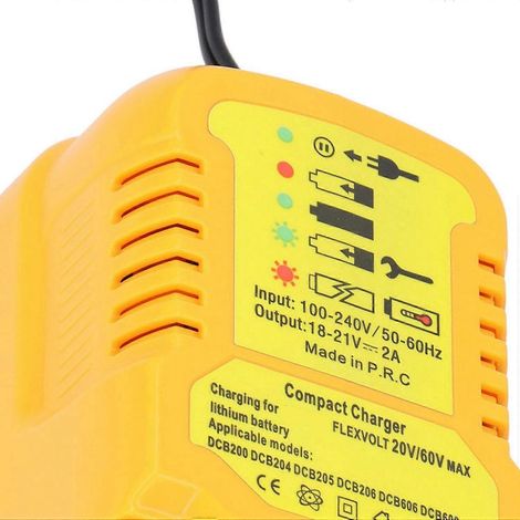 Chargeur de batterie au lithium mini portable pour DCB206, DCB230, DCB240, DCB612, DCB609 et DCB606 (20 V et 60 V). (1/4)