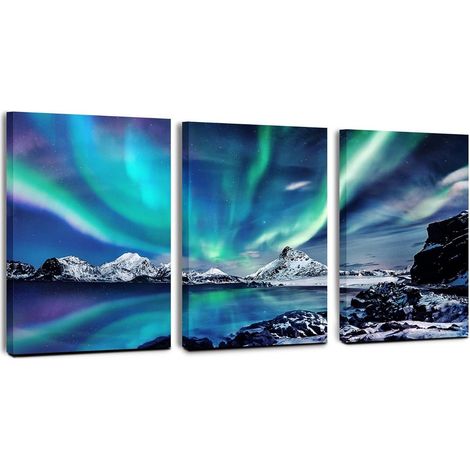 Bilder Aurora Borealis Nordlicht Norwegen 40x30 Leinwand (1/5)