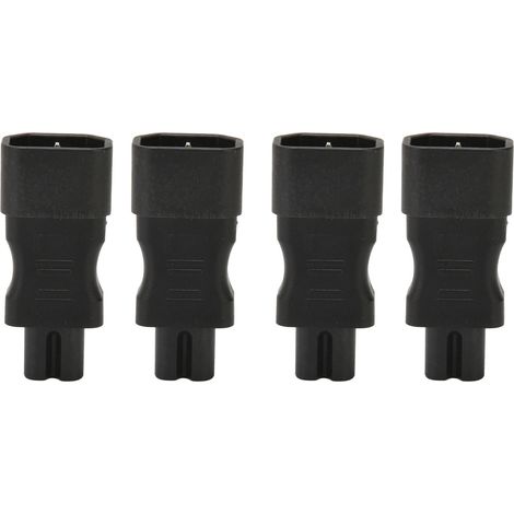 Universeller IEC320 C14 auf IEC320 C7 Adapter, 4 Stück, Schwarz – Konverter für PDU, PC-Gehäuse und Laptop-Steckdose