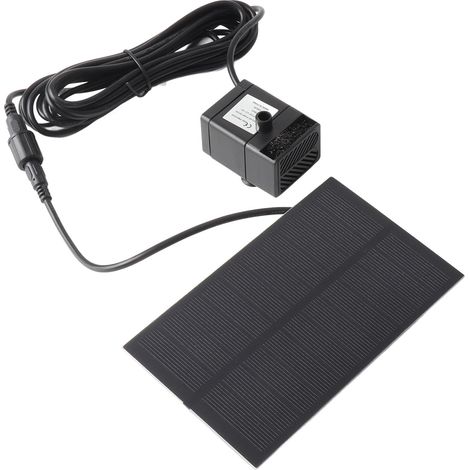 Pompe solaire pour fontaine 5,5 V 1,5 W, panneau solaire en silicium polycristallin, pompe pour fontaine et bain d'oiseaux (1/5)