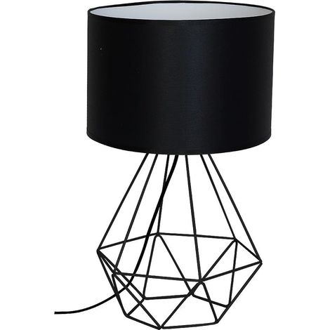 Lampe de chevet Basket Milagro noire E27 60W IP20 44cm