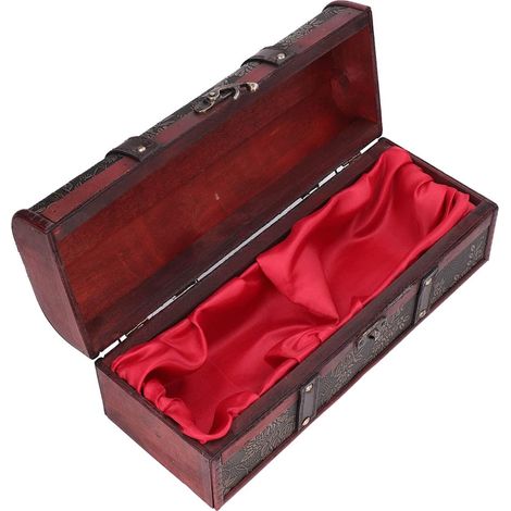 Wooden Wine Box, Alcohol Bottle Storage, Packaging, European Retro Printed Pattern (1/5)