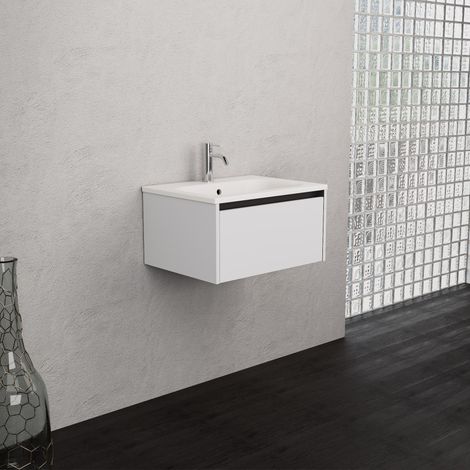 Inda - Meuble de salle de bain 1 tiroir L.60 avec vasque mate / (1/5)