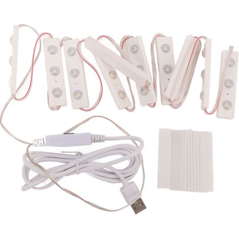 Ortviai Lampe LED pour miroir de salle de bain – Éclairage cosmétique adhésif, gradation continue par capteur mains libres, 30 LED blanc naturel