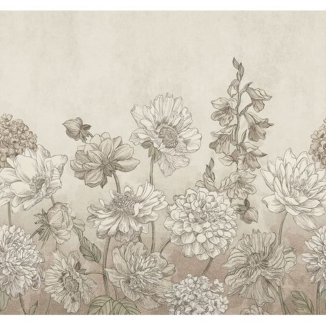 Superfresco Easy Fototapete Gedämpfte Blumenmuster Beige 280x300cm (1/3)
