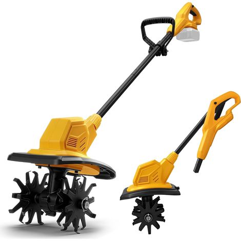 Motobineuse sans Fil pour 20 V Batterie, 800 W motoculteur électrique, Moteur sans balais, Vitesse 387 TR/Min, Profondeur de Travail 18 cm et Largeur de Travail 20 cm (sans Batterie) (1/5)