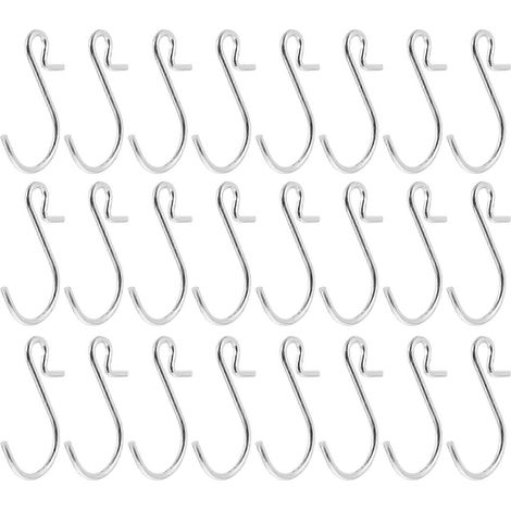 Crochets métalliques en acier inoxydable, lot de 100, couleur argent antirouille. (1/5)