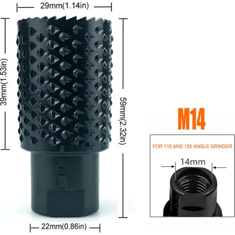 Fraise Multifonction pour Meuleuse d‘Angle – Pour le Bois : Perçage, Alésage et Ponçage (14MM, pour meuleuses 115 et 125) (1/4)