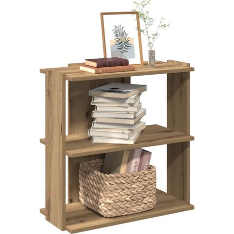 Bücherregal 3 Böden Artisan-Eiche 60x30x60 cm Holzwerkstoff