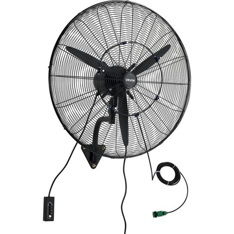 Ventiler Grands Espaces : Ventilateur Mural Brumisateur Oscillant 76 cm, 3 Vitesses, Angle Réglable, Indice IP44 (1/5)