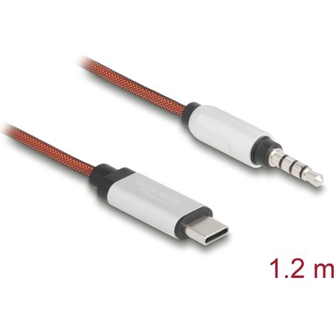 Delock Cable AUX USB Type-Câ¢ macho a macho estÃ©reo de 3,5 mm y 4 clavijas de 1,2 m
