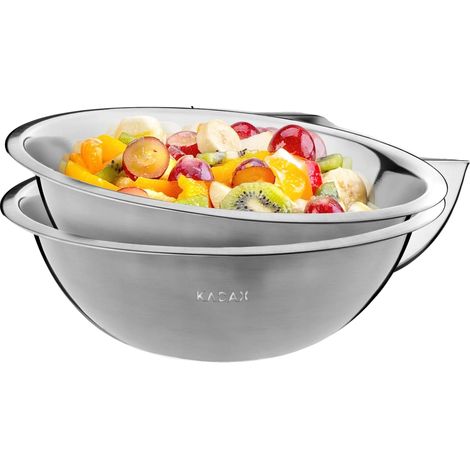 Bol de cocina de metal, construcción duradera, uso versátil, color plata. (1/5)