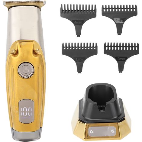 Tondeuse à cheveux électrique pour homme avec écran LCD, tondeuse professionnelle et kit de toilettage (doré) (1/5)
