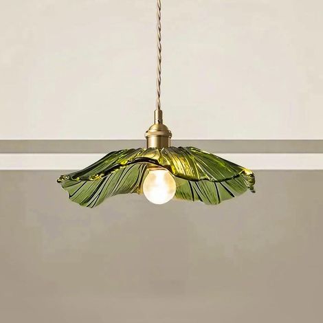 Suspension Vintage LED Verre Vert Fleur Lustre Lampe Suspendue Maison Intérieur Porche Éclairage Luminaires E27 Ampoule 1.5m Fil Lampes Réglables (1/5)