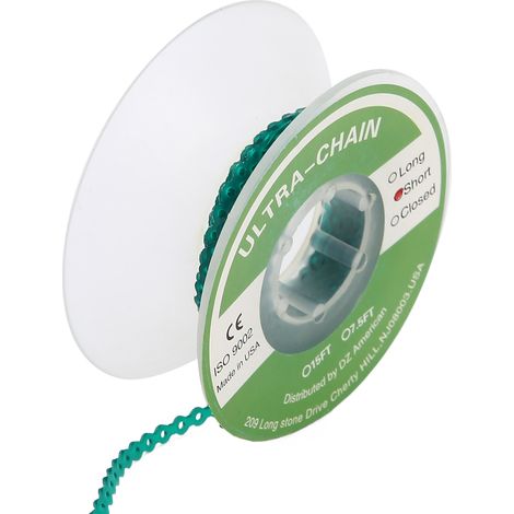 Chaîne élastique orthodontique dentaire, accessoire ortho coloré vert foncé, lot de bracelets élastiques pour appareil dentaire, fournitures dentaires résistantes (1/5)