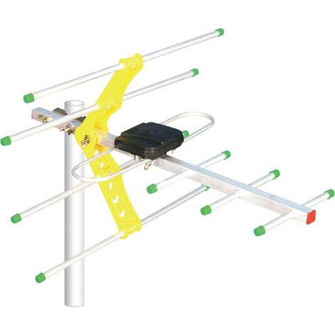 Antenne TV numérique pour la TNT HD (DVBT/DVBT2) 470 MHz-860 MHz, antenne TV extérieure amplifiée. (1/4)