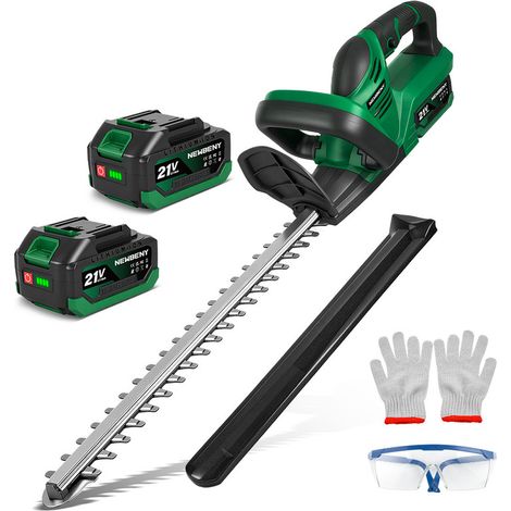 Taille-haies sans fil,Fourreau de protection,Espacement des lames 15 mm,Vitesse de coupe 1,5 m²/s,Avec deux batteries de 3,0 Ah