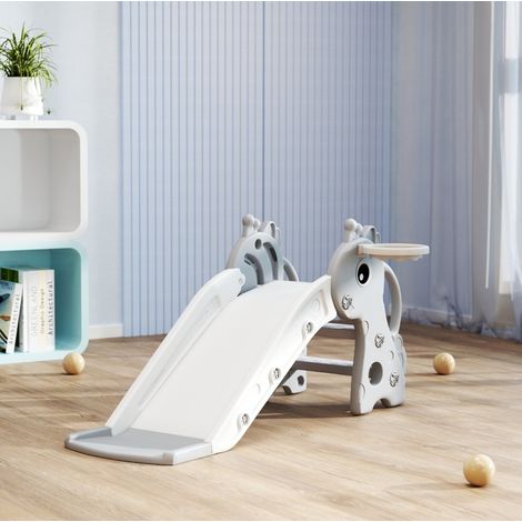Toboggan pour enfants 3-en-1 girafe avec panier de basket, gris DESVIAE (1/5)