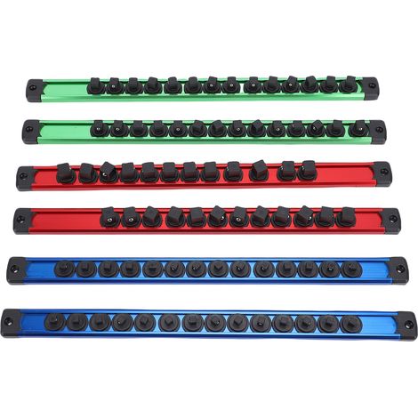 6 rails organisateurs douilles aluminium robustes – Portable rotation 360° 80 clips support boîte outils, rangement (1/5)