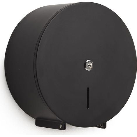 Distributore Rotoli Carta Igienica Max 24 Cm Nero Opaco Acciaio Inox (1/2)