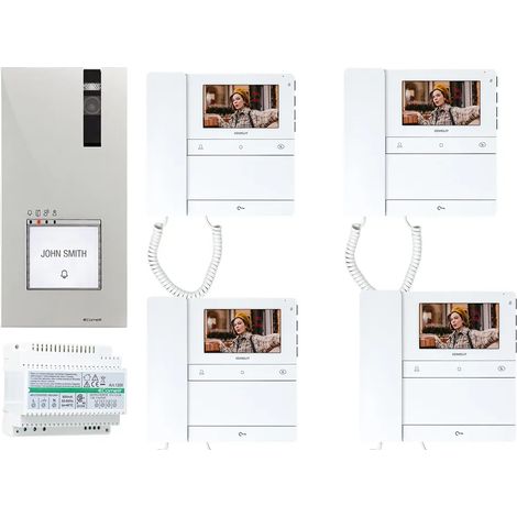 Videocitofono comelit peoople quadrifamiliare 4 famiglie cornetta PL8461M + PL6701 (1/3)