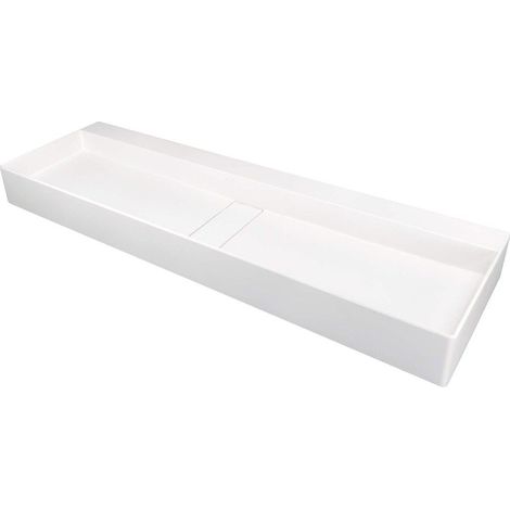 Lavabo in granito d'appoggio con copripiletta finitura alabastro 120x40 cm - Vetox