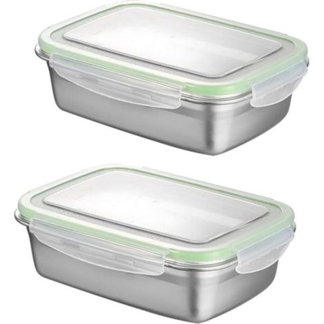 Boîte à bento en acier inoxydable 304 avec couvercle hermétique (1/5)