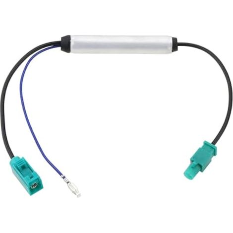 VGOL Adaptateur D'antenne Fakra de Voiture avec Prise d'alimentation Fantôme Prise Fakra (F) vers Prise Fakra (M) Amplificateur de Signal D'antenne Compatible avec Compatible avec VW (1/4)