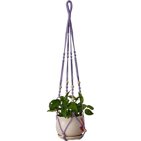 Support mural pour plantes avec corde en coton, suspendre les, décoration intérieure, pot de fleurs (1/4)